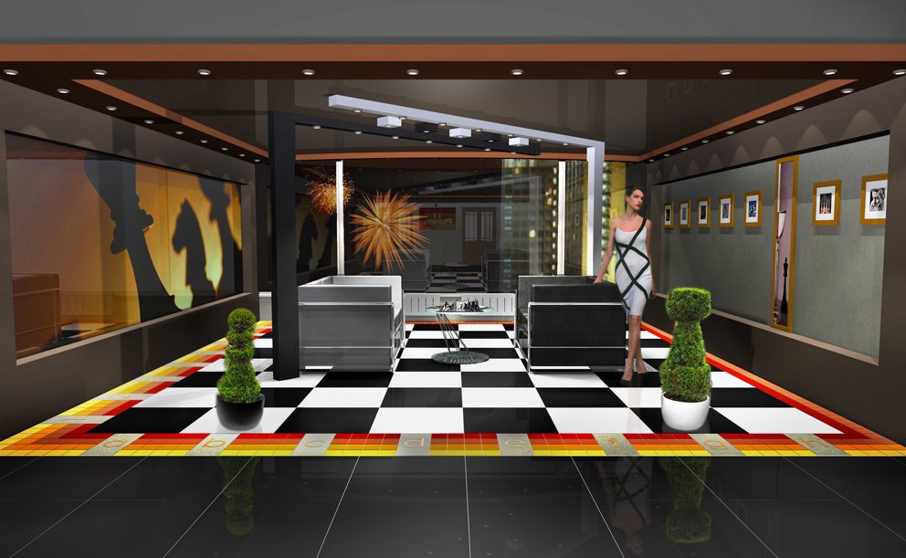 2008 декабрь / холл 11-го этажа гостиницы "Планета" / г. Минск / дизайн-проект