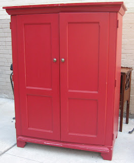 Uhuru Furniture Collectibles Bright Red Computer Desk Armoire Sold