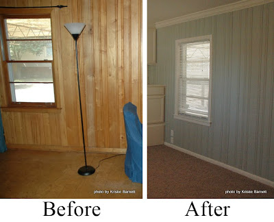 Painting Wood Paneling Before and After