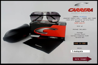 CARRERA POLARIZED LIGHT PURPLE BLACK LENS + METAL FRAME  RARE IN MARKET INCLUDING CARRERA POUCH AND