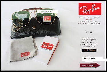 RAY BAN CARAVAN ITALY RB 3415 HARD LUXOTICA GLASS GREEN LENS + GOLD FRAME