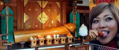 Left: Giant Sacred Phallus in the Tagata Shrine, Komaki (2008)