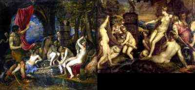 Titian - left Diana and Actaeon, right Diana and Callisto (1556 to 1559)