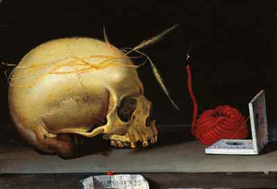 German Master - Vanitas Still Life with Skull, Wax Jack and Pocket Sundial (ca 1620) Städel Museum, Frankfurt am Main