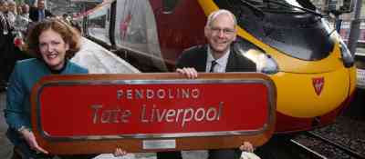 The new nameplate for Virgin's Pendolino train Tate Liverpool (2008)