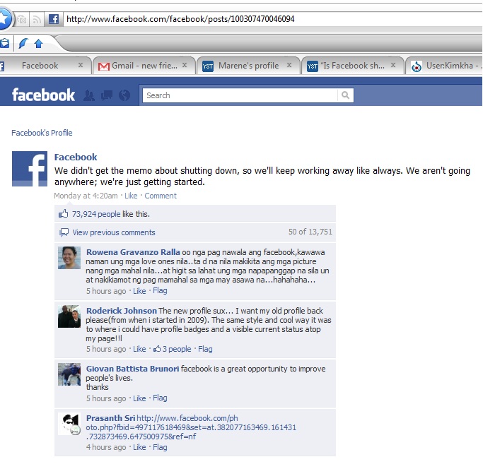 Facebook is not Shutting down