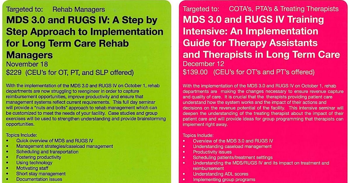 The Therapeutic Resources Blog Just Announced Two New MDS 3.0 and