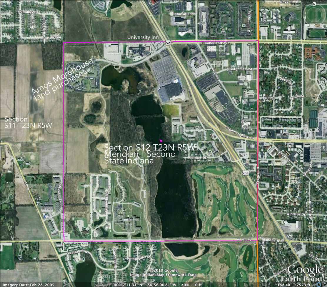 this map showing the current location of amos morehouse s land purchases was found by entering the land descriptions above at this map showing the current location of amos morehouse s land purchases was found by entering the land descriptions above at