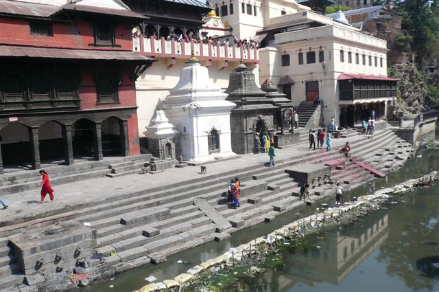 Temple by waterway at Nepal
