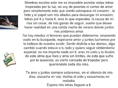 Una carta de amor para mi amor - es una carta cortita pero es parte de ...