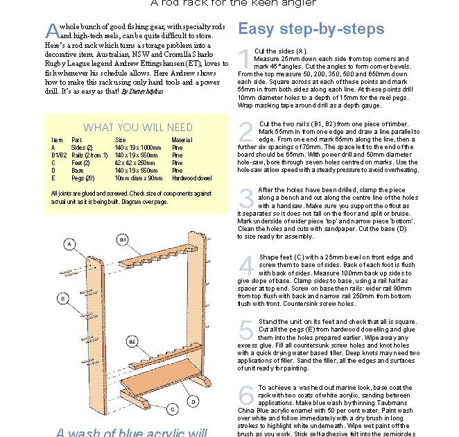 free woodworking plans fishing rod holder