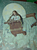 The bed becomes a flying bed, and soars to the enchanted winter forest...