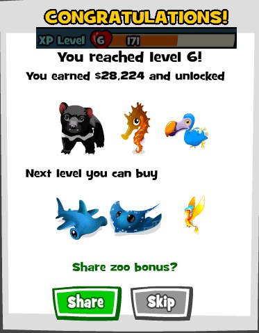 Ally's World: List of requirements for Zoo World levels