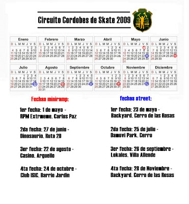 Fechas campeonatos 2009