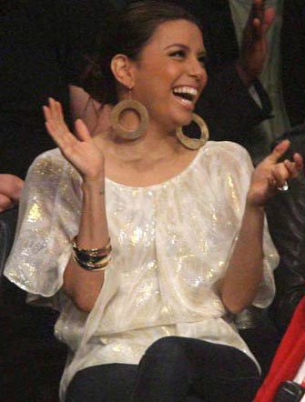Eva Longoria Parker is seen here cheering her LA Eva Longoria Parker is seen here cheering her LA