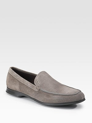 Prada Suede Gray Loafers, $495 suede loafers for men. Prada Suede Gray Loafers, $495