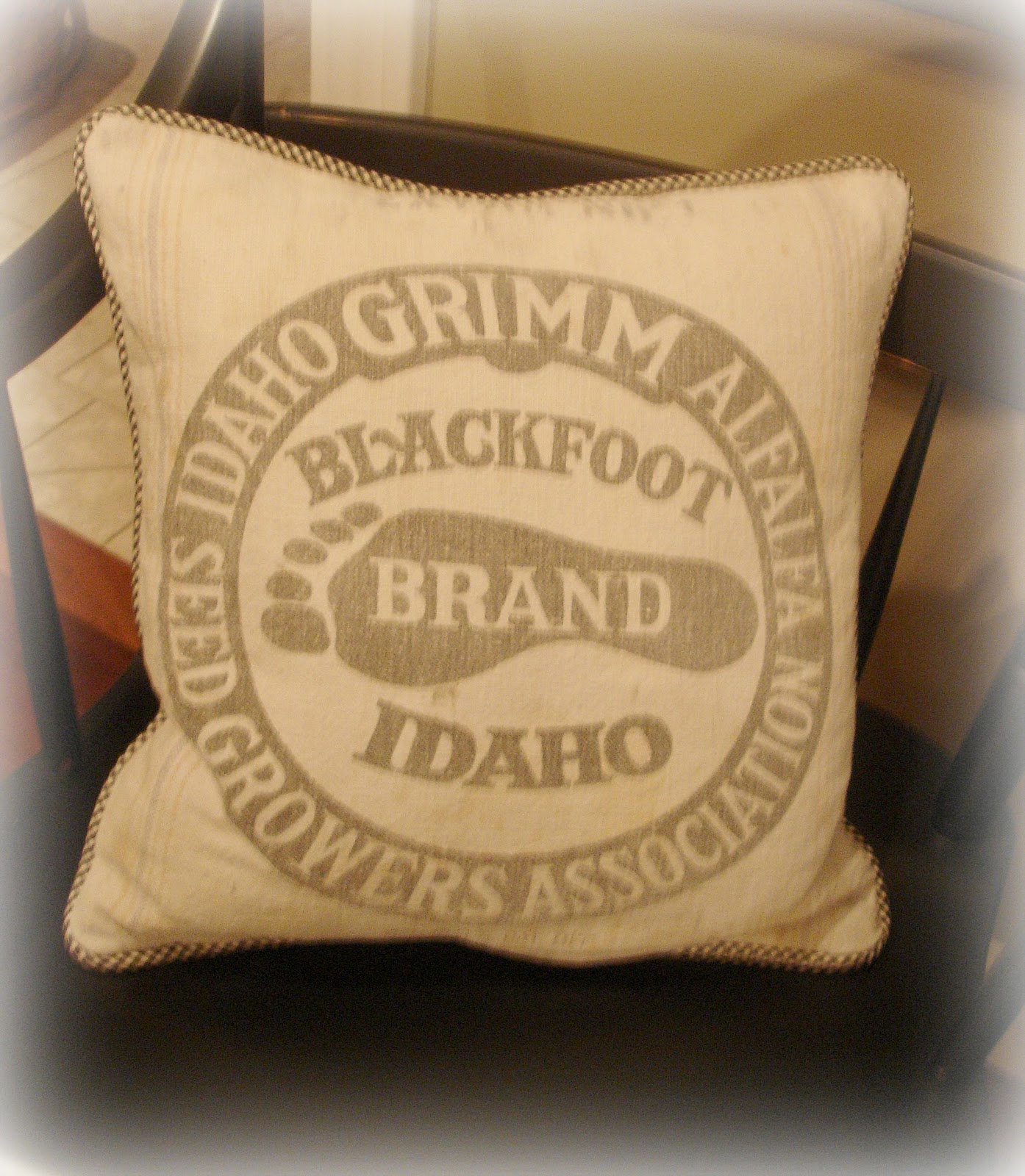 Forever Decorating! Real Feed Sack Pillows!