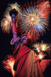 Fireworks and the Statue of Liberty