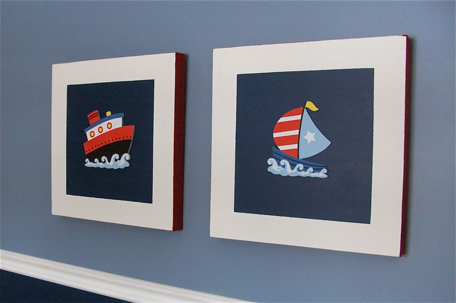 Ink Blots & Polka Dots Nursery Nautical Canvas Art