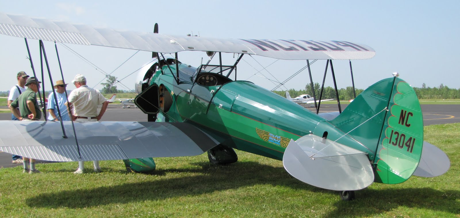The Aero Experience Green Wacos at the Waco FlyIn, Creve Coeur Airport