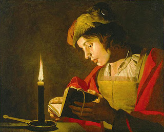 Matthias Stom,  Young Man Reading by Candlelight