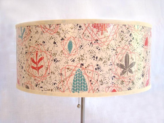 vintage wallpaper lamp shade! wallpaper drum. vintage wallpaper lamp shade!