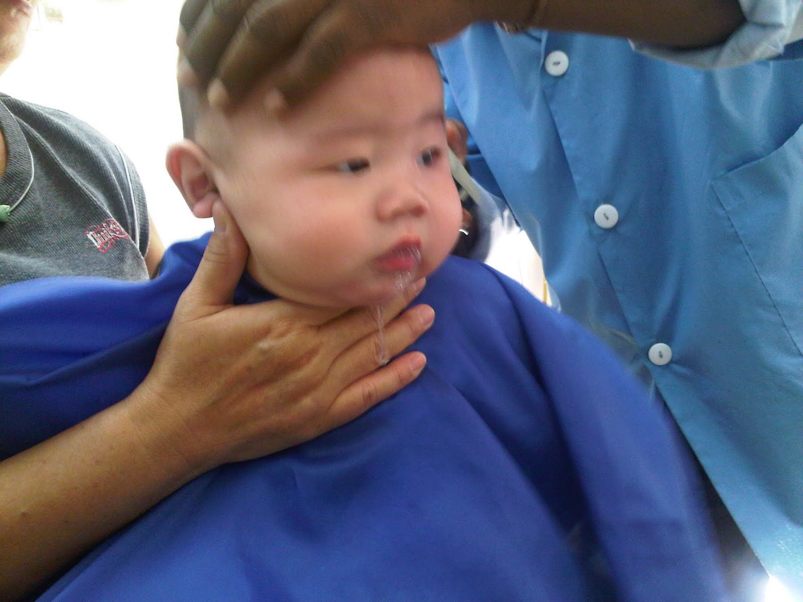 realleity 5 months oldBaby James� first haircut!