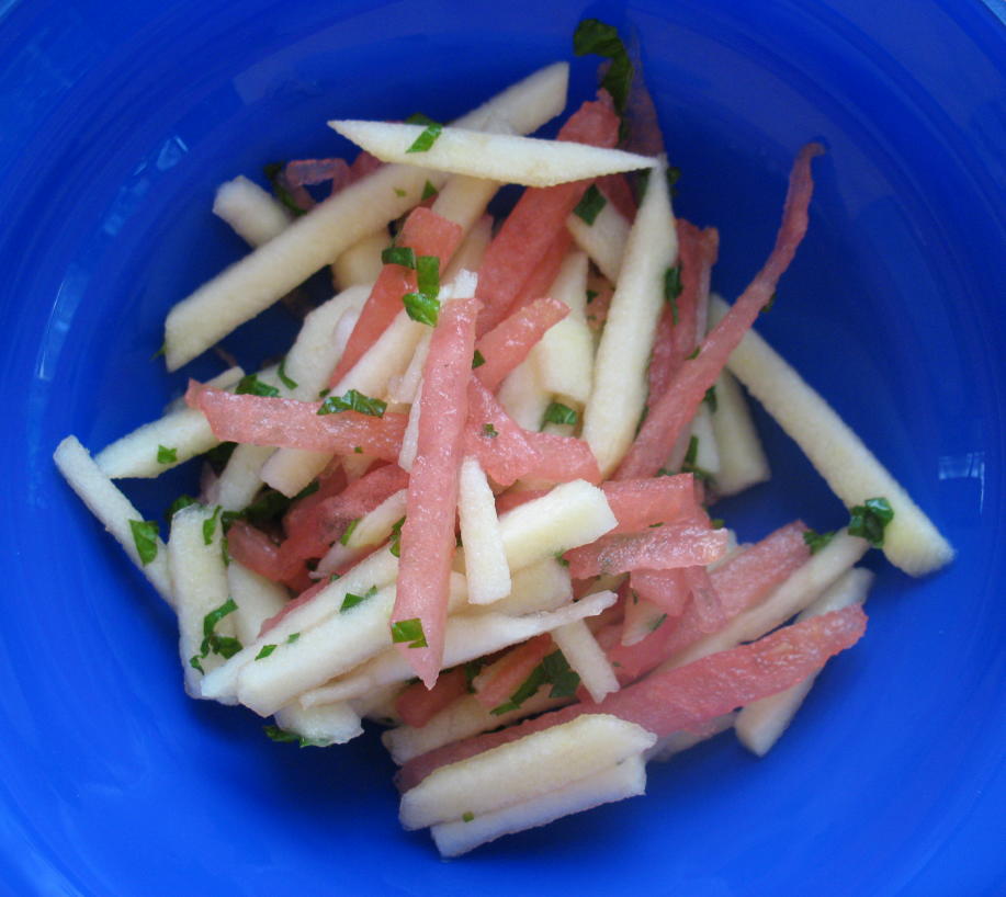 Your baby eats WHAT?! Crispy watermelon and apple salad infant