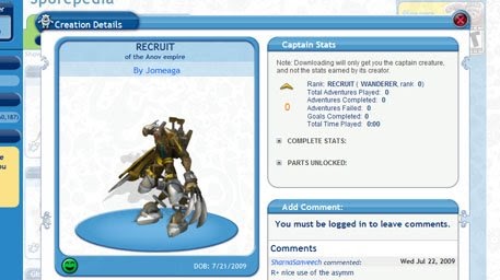 importing spore creations importing spore creations