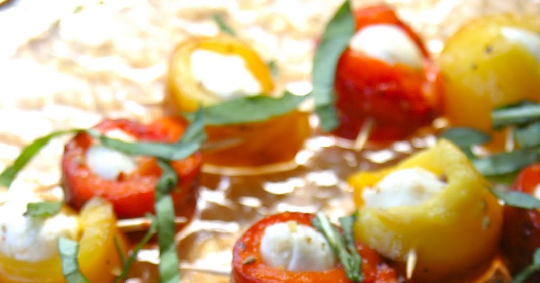 The Italian Dish Roasted Pepper and Mozzarella Bites