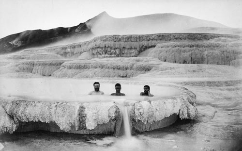 Before the eruption of Mt Tarawera in 1886, the Pink and White Terraces at Before the eruption of Mt Tarawera in 1886, the Pink and White Terraces at