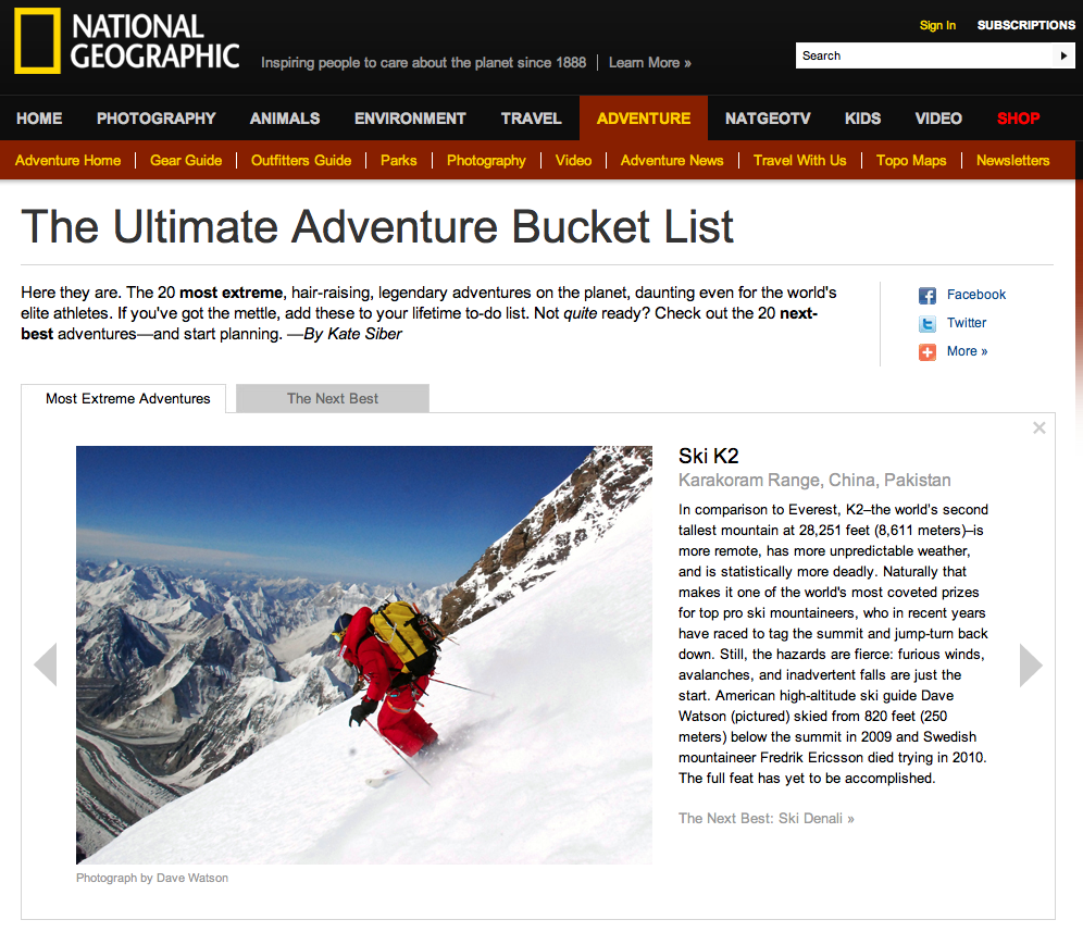 National Geographic' Ultimate Adventure Bucket List Team Mammut