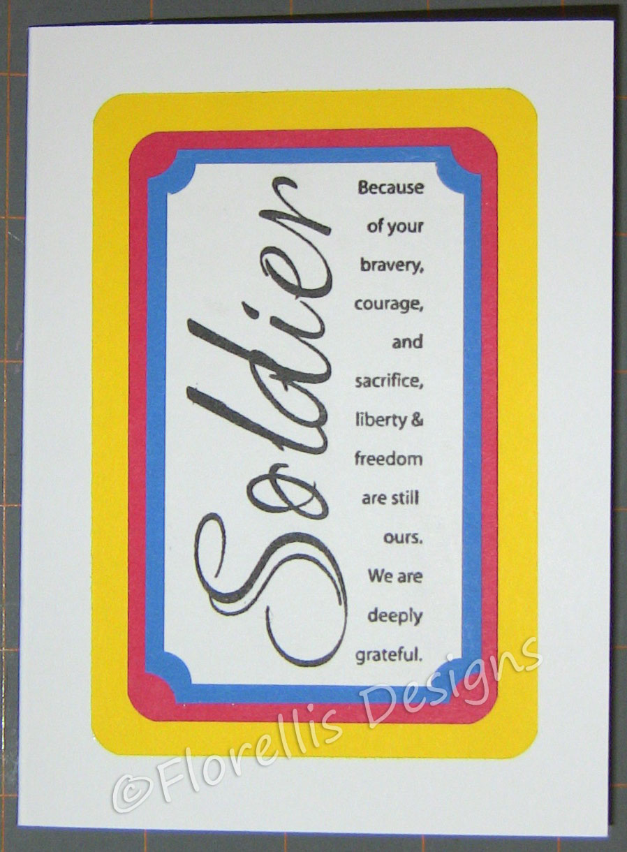 Florellis Home Soldier card and Monogram card with gift card holder...