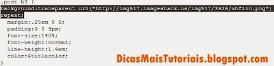Código sobre o template
