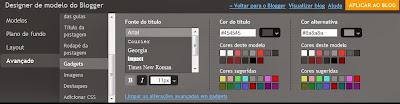 Menu avançado
