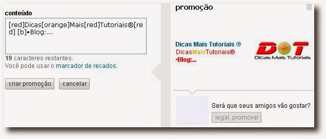 Veja nossa promoção sendo feita.