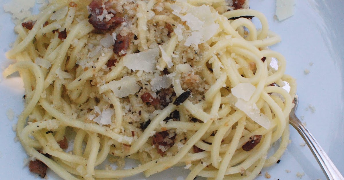 CupCakes and CrabLegs Pasta With Pancetta & Porcini Crumbs