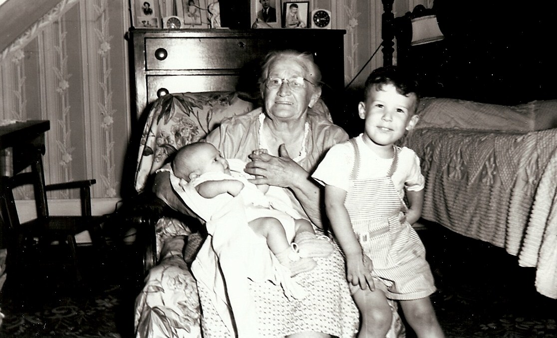 Grandmother Southard & her grandchildren, Betty & Johnny.