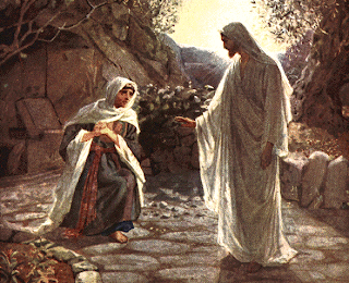Jesus Christ at the Empty Tomb with mother Mary after returning from heaven free religious Christian image