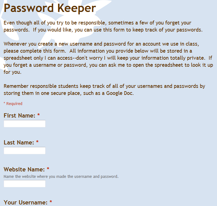 Priester Drinks Coffee Password Keeper Google Docs Template