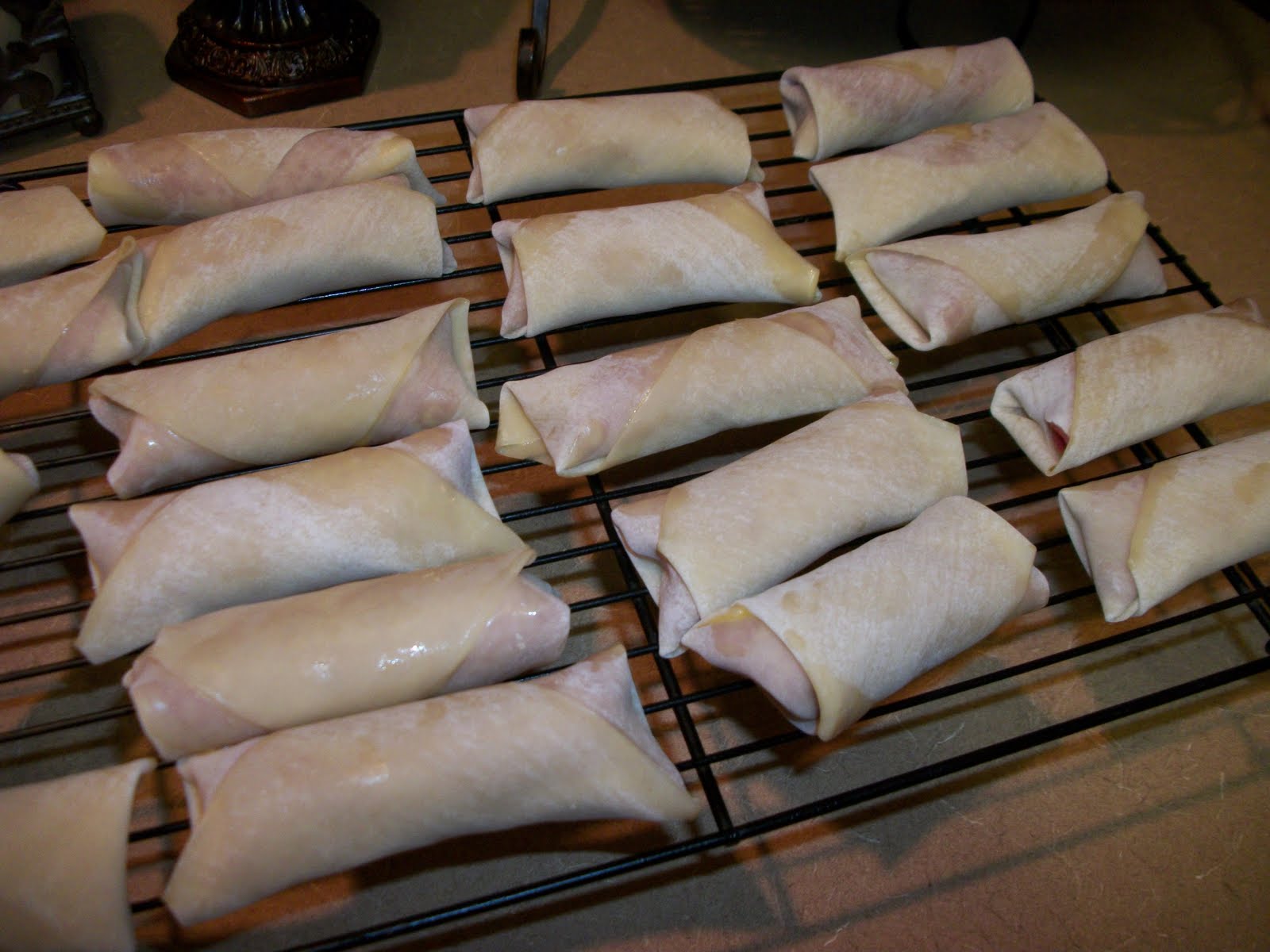 Kaitlin in the Kitchen Egg Roll Wrapped Salami Mozzarella Sticks