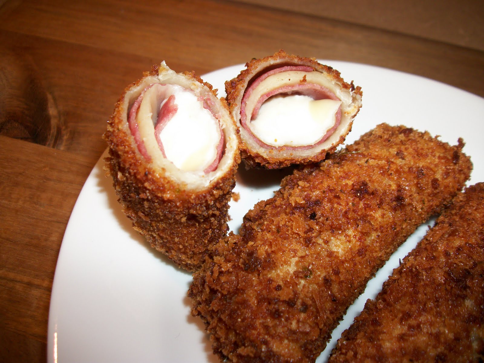 Kaitlin in the Kitchen Egg Roll Wrapped Salami Mozzarella Sticks