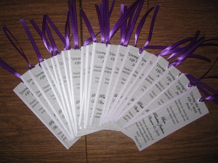 60th Birthday Bookmark Favors Lavish Events and Prints by Talia