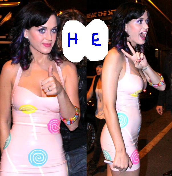 Take Katy Perry for instance sporting this candy latex dress of sorts