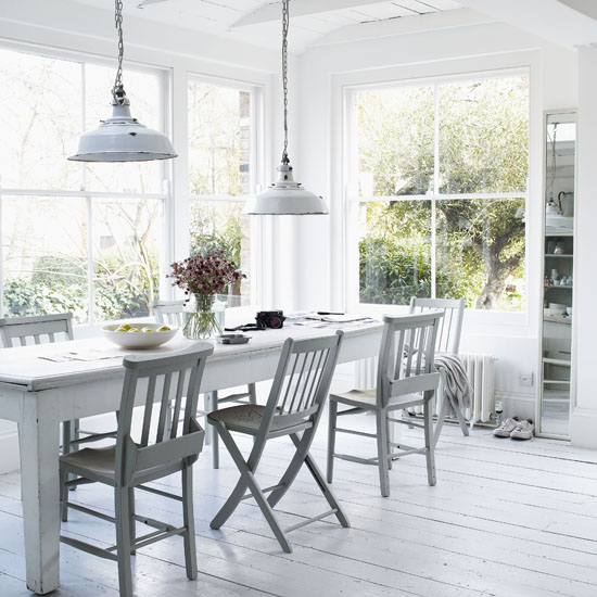 White Rustic Dining Room