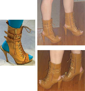 lace up peep toe boots