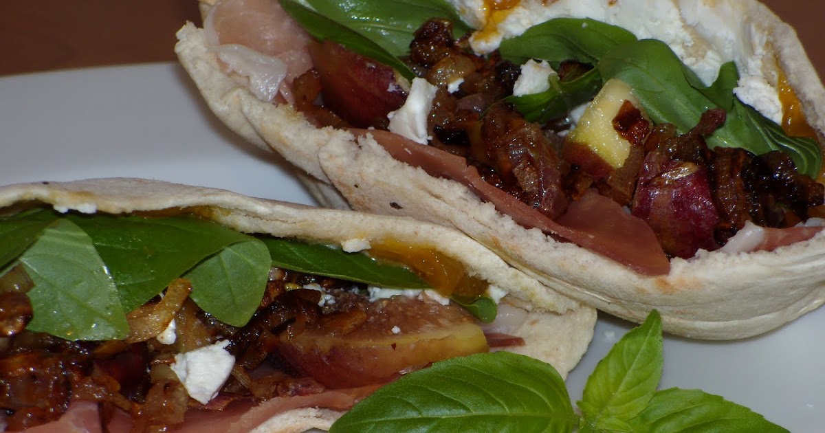 The Culinary Vampire Fig, goat cheese, and prosciutto pita sandwich