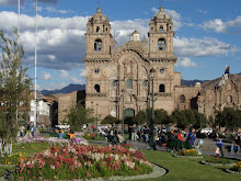 A closer look at one of the churches in the Plaza de Armas