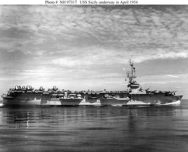 Naval Warfare USS Sicily (CVE118, later AKV18)