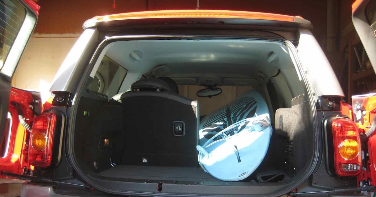 A Mini Cooper without a surfboard rack
